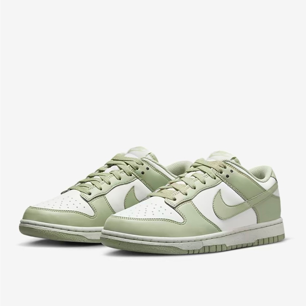 Nike Dunk Low Sage Green and White Sneakers
